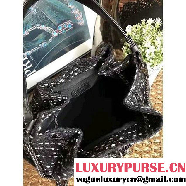 Chanel Tweed and Calfskin Large Chain Drawstring Bucket Bag A91278 2016 (YD-6112504 )
