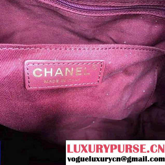 Chanel Calfskin & Python Leather Small Drawstring Bag Brown/Silver 2016 (AV-6112831 )