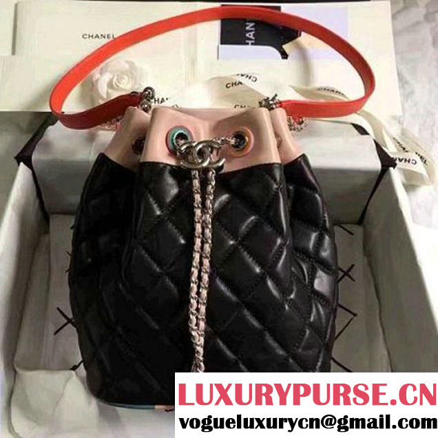 Chanel Black Multicolor Lambskin/Resin Small Drawstring Bag A93730 Cruise 2017 (KN-7020835 )