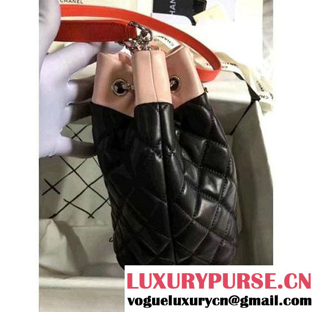 Chanel Black Multicolor Lambskin/Resin Small Drawstring Bag A93730 Cruise 2017 (KN-7020835 )