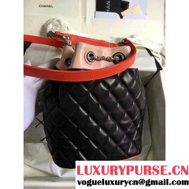 Chanel Black Multicolor Lambskin/Resin Small Drawstring Bag A93730 Cruise 2017 (KN-7020835 )