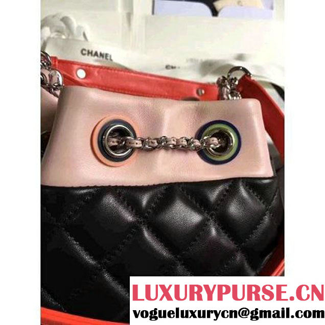 Chanel Black Multicolor Lambskin/Resin Small Drawstring Bag A93730 Cruise 2017 (KN-7020835 )