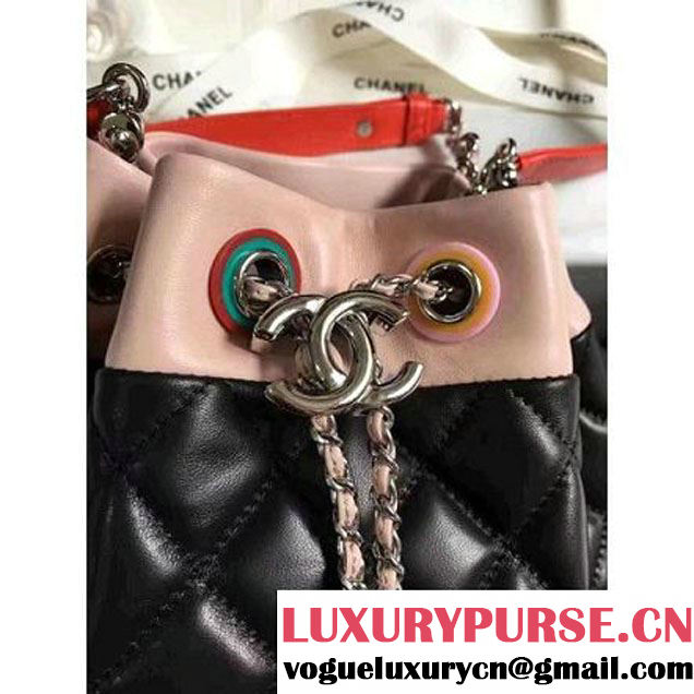 Chanel Black Multicolor Lambskin/Resin Small Drawstring Bag A93730 Cruise 2017 (KN-7020835 )