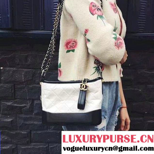 Chanel's Gabrielle Small Hobo Bag A91810 Black/White S/S 2017 (2A143-7032201 )