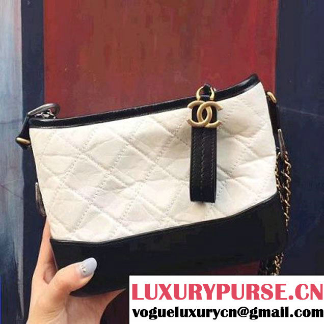 Chanel's Gabrielle Small Hobo Bag A91810 Black/White S/S 2017 (2A143-7032201 )