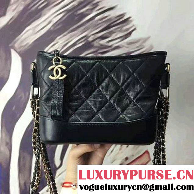 Chanel's Gabrielle Small Hobo Bag A91810 Black S/S 2017 (2A143-7032202 )