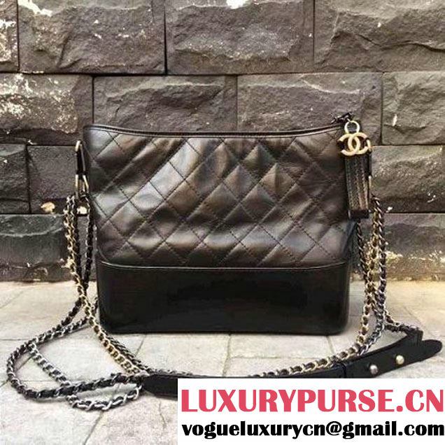 Chanel Gabrielle Medium Hobo Bag A93824 Black 2017 (B2A143-7041001 )