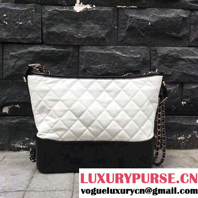 Chanel Gabrielle Medium Hobo Bag A93824 White/Black 2017 (2A143-7041002 )