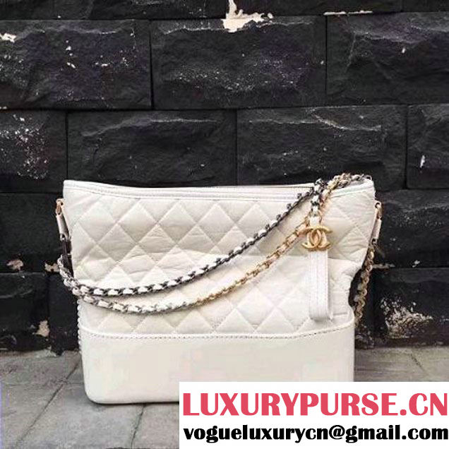 Chanel Gabrielle Medium Hobo Bag A93824 White 2017 (2A143-7041003 )