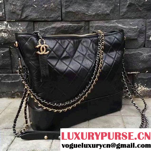 Chanel Gabrielle Large Hobo Bag A93825 Black 2017 (2A143-7041004 )