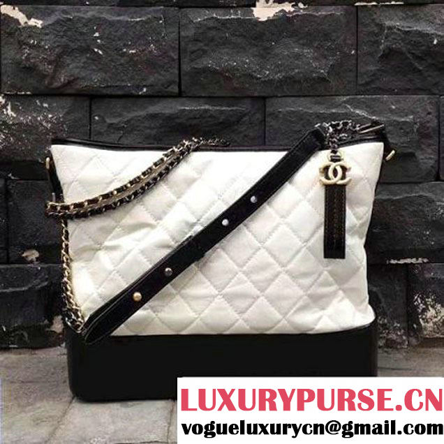 Chanel Gabrielle Large Hobo Bag A93825 White/Black 2017 (2A143-7041005 )