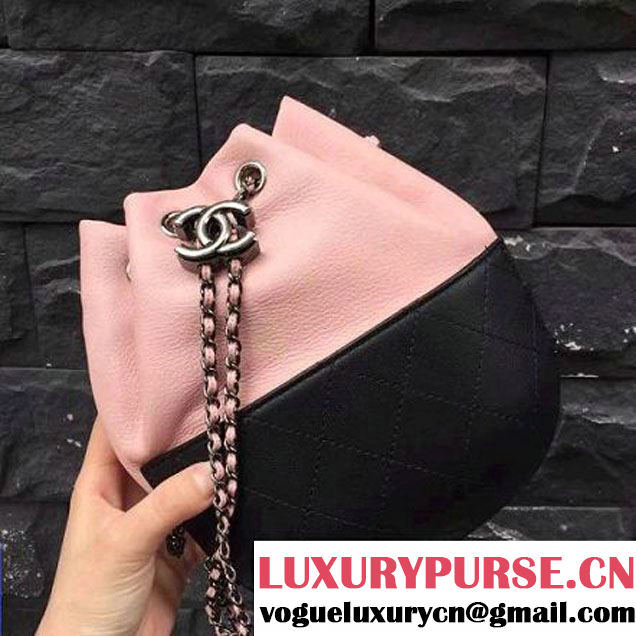 Chanel Gabrielle Purse Bag A98787 Pink/Black 2017 (2A143-7041009 )