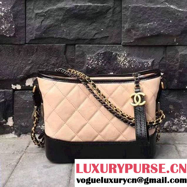 Chanel's Gabrielle Small Hobo Bag A91810 Beige/Black S/S 2017 (2A143-7042402 )