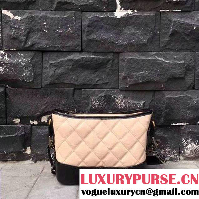 Chanel's Gabrielle Small Hobo Bag A91810 Beige/Black S/S 2017 (2A143-7042402 )