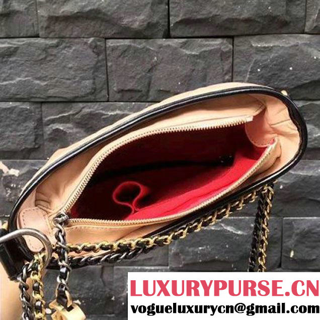 Chanel's Gabrielle Small Hobo Bag A91810 Beige/Black S/S 2017 (2A143-7042402 )