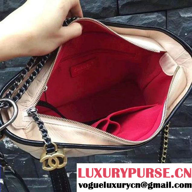 Chanel Gabrielle Medium Hobo Bag A93824 Beige/Black 2017 (2A143-7042403 )