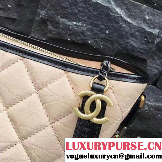 Chanel Gabrielle Medium Hobo Bag A93824 Beige/Black 2017 (2A143-7042403 )