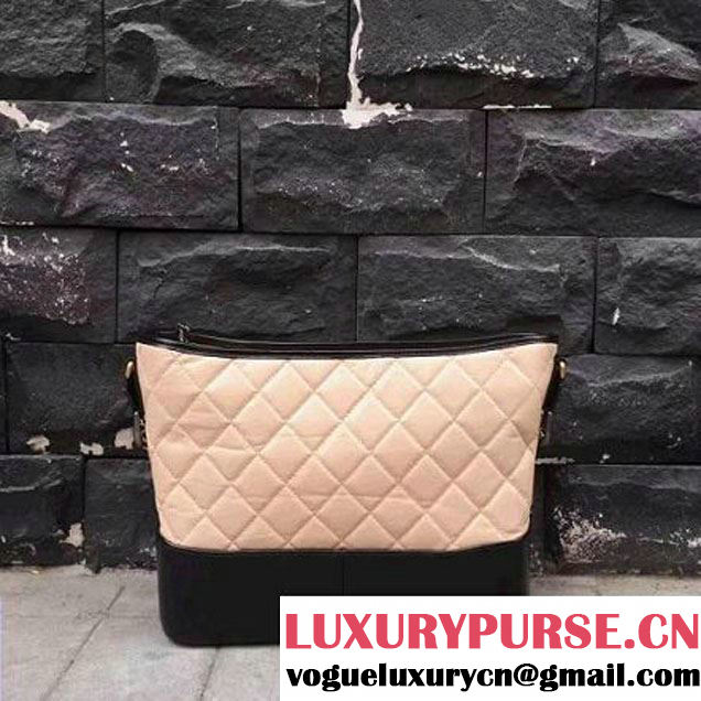 Chanel Gabrielle Medium Hobo Bag A93824 Beige/Black 2017 (2A143-7042403 )