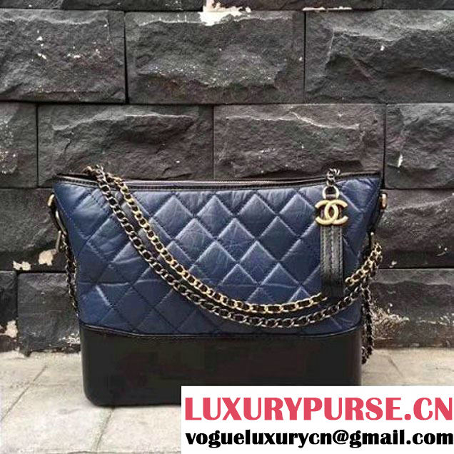 Chanel Gabrielle Medium Hobo Bag A93824 Blue/Black 2017 (2A143-7042404 )