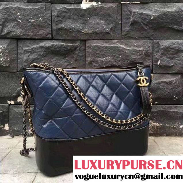 Chanel Gabrielle Medium Hobo Bag A93824 Blue/Black 2017 (2A143-7042404 )