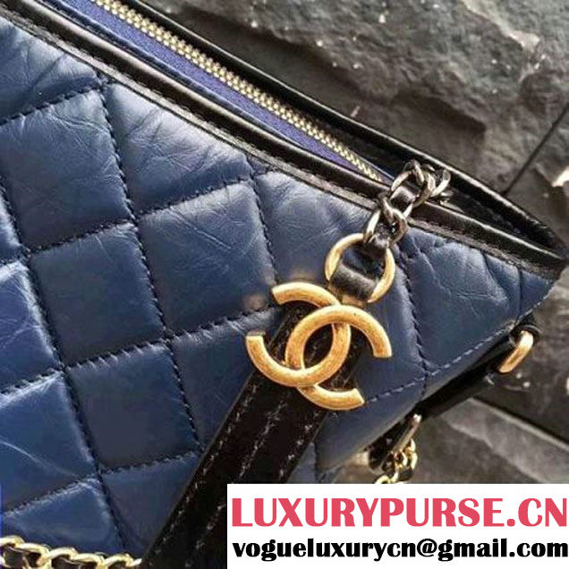 Chanel Gabrielle Medium Hobo Bag A93824 Blue/Black 2017 (2A143-7042404 )