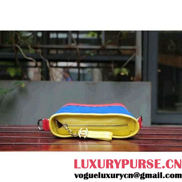 Chanel Gabrielle Small Hobo Bag In Suede Split Calfskin & Smooth Calfskin A91810 Yellow/Blue/Red 2017 (2A143-7042408 )