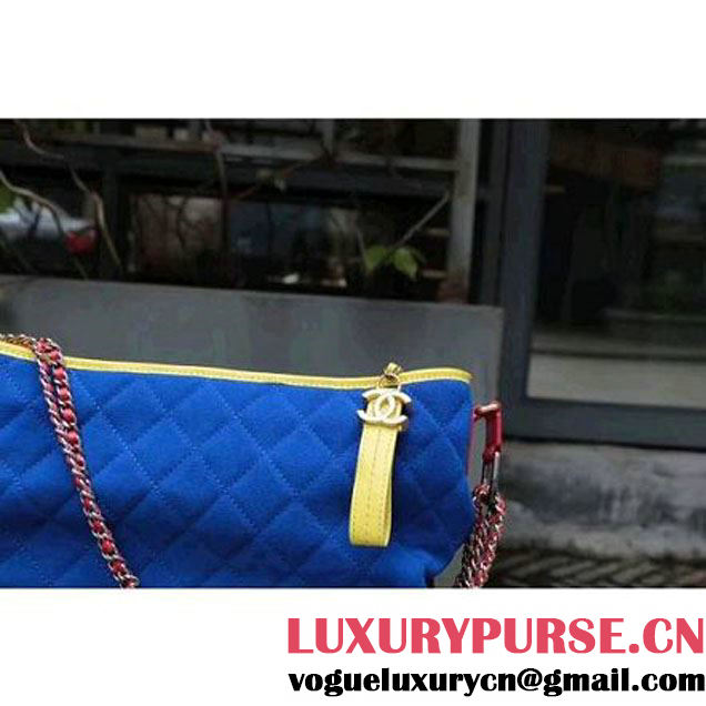 Chanel Gabrielle Medium Hobo Bag In Suede Split Calfskin & Smooth Calfskin A93824 Yellow/Blue/Red 2017 (2A143-7042411 )