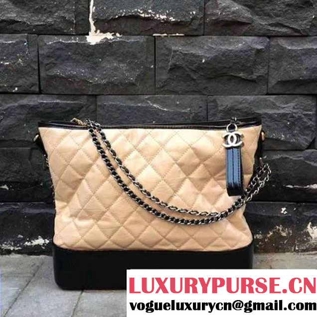 Chanel Gabrielle Large Hobo Bag A93825 Beige/Black 2017 (2A143-7050402 )