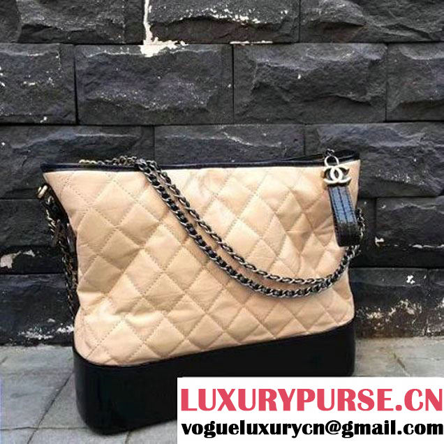 Chanel Gabrielle Large Hobo Bag A93825 Beige/Black 2017 (2A143-7050402 )