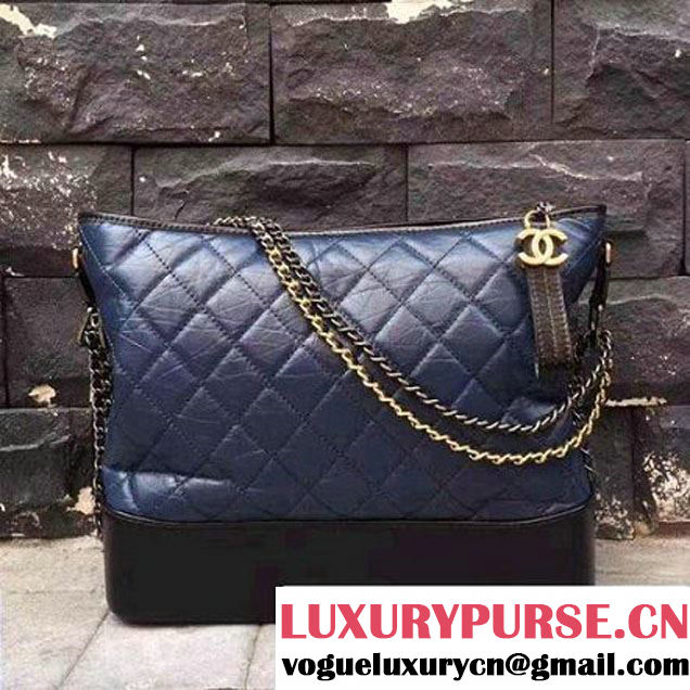 Chanel Gabrielle Large Hobo Bag A93825 Blue/Black 2017 (2A143-7050403 )