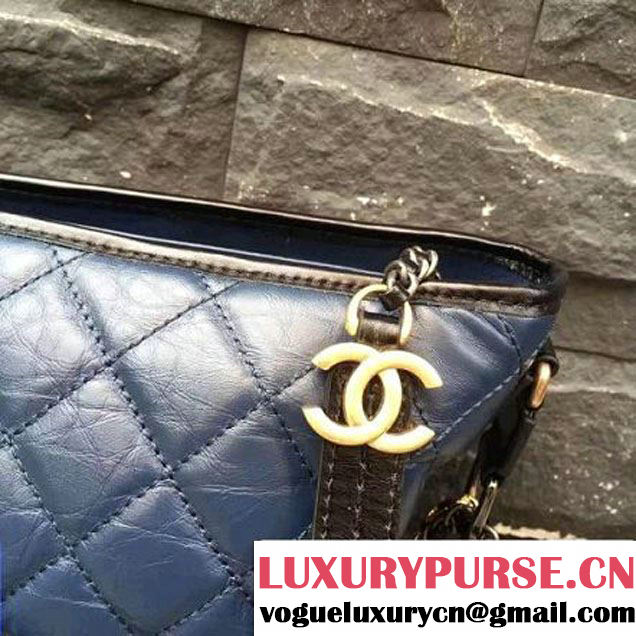 Chanel Gabrielle Large Hobo Bag A93825 Blue/Black 2017 (2A143-7050403 )