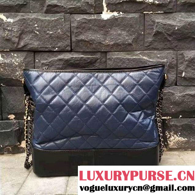 Chanel Gabrielle Large Hobo Bag A93825 Blue/Black 2017 (2A143-7050403 )
