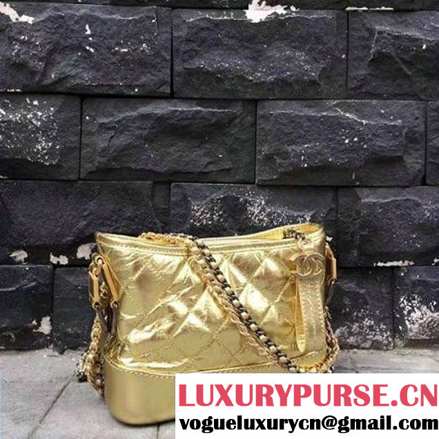 Chanel's Gabrielle Small Hobo Bag A91810 Gold S/S 2017 (2A143-7051831 )