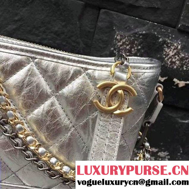Chanel's Gabrielle Small Hobo Bag A91810 Silver 2017 (2A143-7051835 )