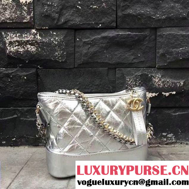 Chanel's Gabrielle Small Hobo Bag A91810 Silver 2017 (2A143-7051835 )