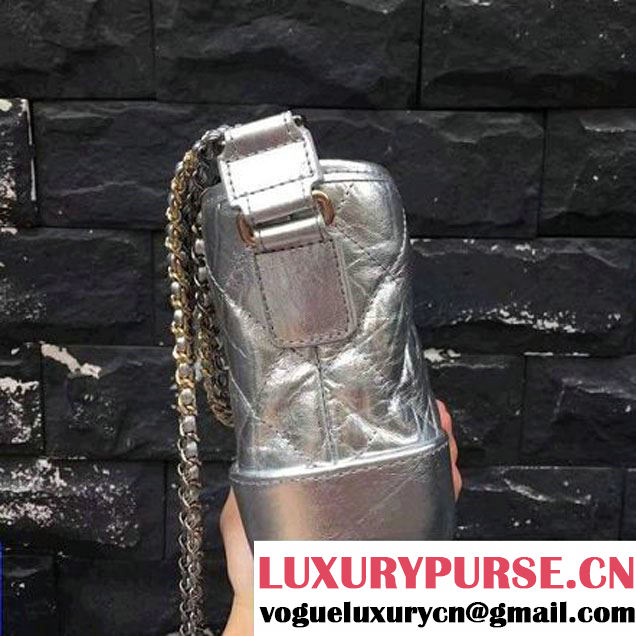 Chanel's Gabrielle Small Hobo Bag A91810 Silver 2017 (2A143-7051835 )