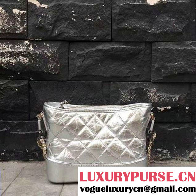 Chanel's Gabrielle Small Hobo Bag A91810 Silver 2017 (2A143-7051835 )