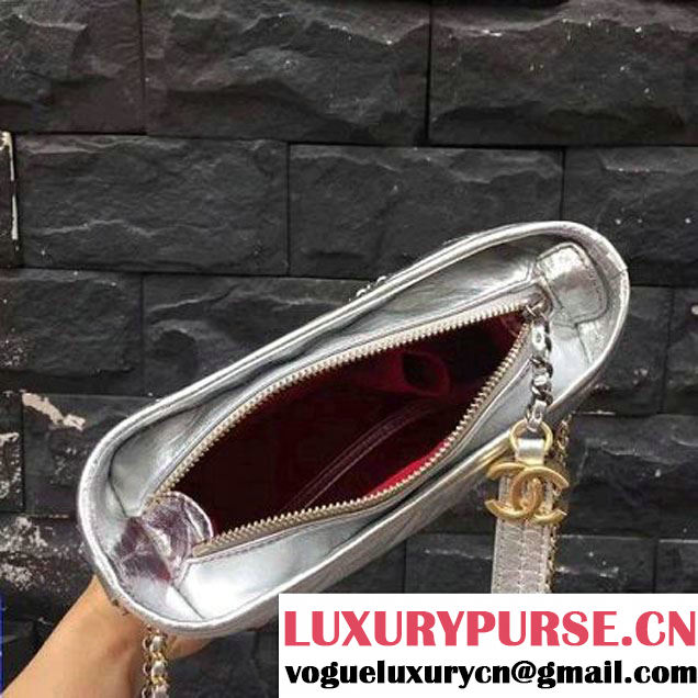 Chanel's Gabrielle Small Hobo Bag A91810 Silver 2017 (2A143-7051835 )