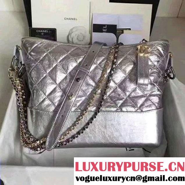 Chanel Gabrielle Medium Hobo Bag A93824 Silver 2017 (KN-7051836 )