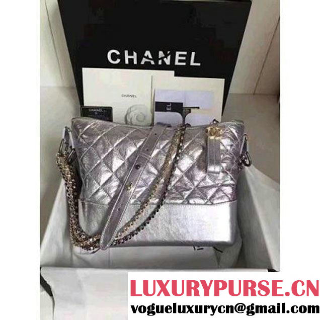 Chanel Gabrielle Medium Hobo Bag A93824 Silver 2017 (KN-7051836 )