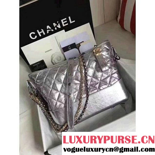 Chanel Gabrielle Medium Hobo Bag A93824 Silver 2017 (KN-7051836 )
