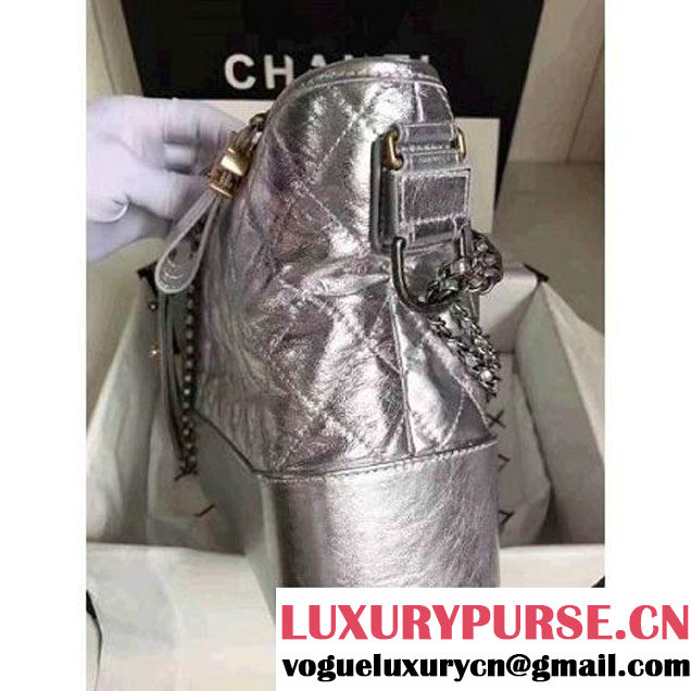 Chanel Gabrielle Medium Hobo Bag A93824 Silver 2017 (KN-7051836 )