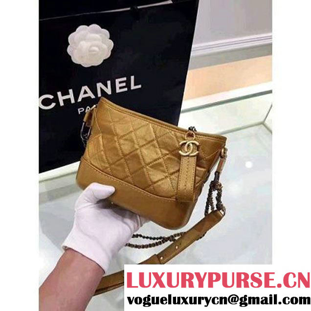 Chanel's Metallic Aged Gabrielle Small Hobo Bag A91810 Bronze 2017 (1A001-7051837 )