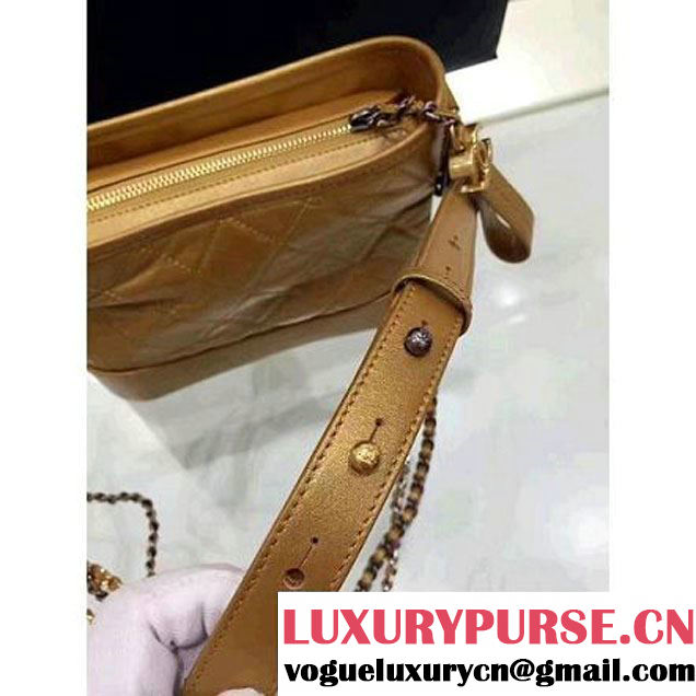 Chanel's Metallic Aged Gabrielle Small Hobo Bag A91810 Bronze 2017 (1A001-7051837 )