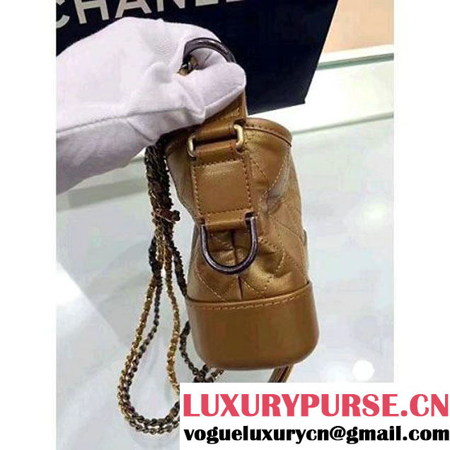 Chanel's Metallic Aged Gabrielle Small Hobo Bag A91810 Bronze 2017 (1A001-7051837 )