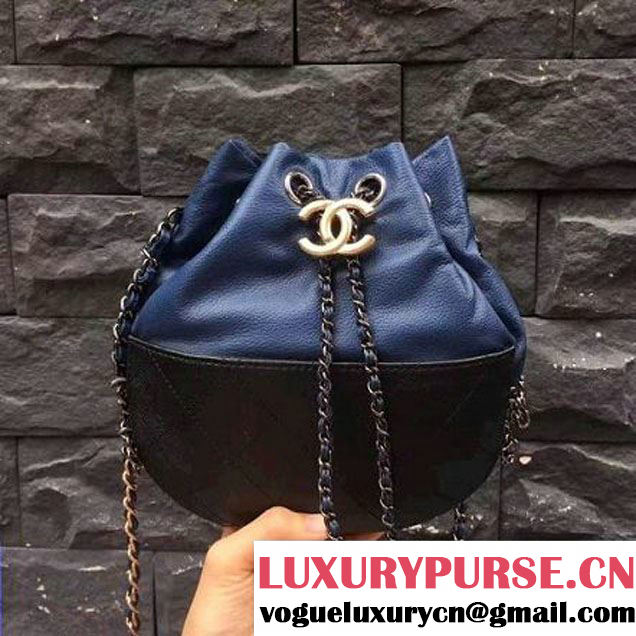 Chanel Gabrielle Purse Bag A98787 Black/Blue 2017 (2A143-7060506 )