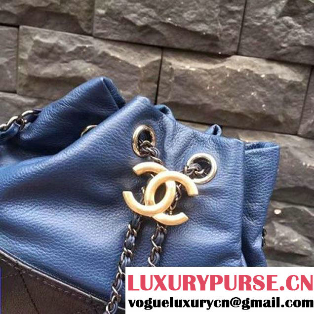 Chanel Gabrielle Purse Bag A98787 Black/Blue 2017 (2A143-7060506 )