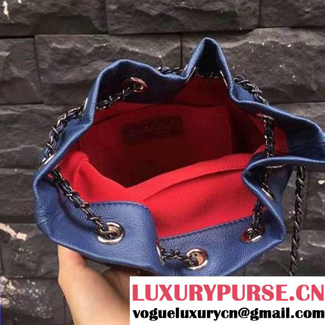 Chanel Gabrielle Purse Bag A98787 Black/Blue 2017 (2A143-7060506 )