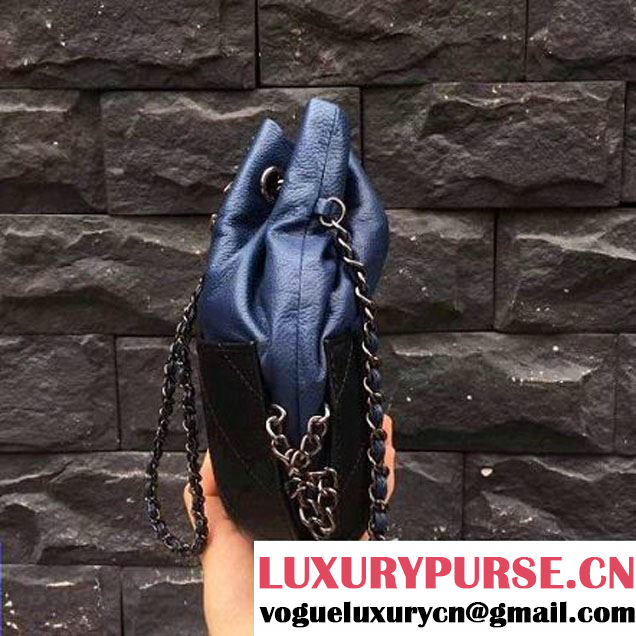 Chanel Gabrielle Purse Bag A98787 Black/Blue 2017 (2A143-7060506 )
