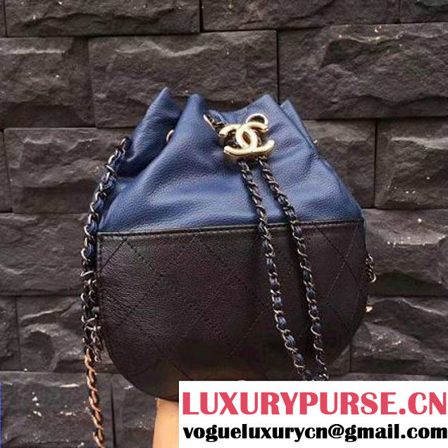 Chanel Gabrielle Purse Bag A98787 Black/Blue 2017 (2A143-7060506 )